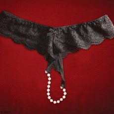 G-thongs with pearls - kinky panties with jewelry on the vagina  