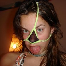 Girls with panties on their head  