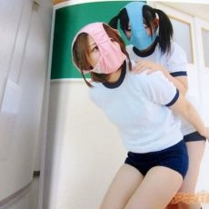 Girls with panties on their head  