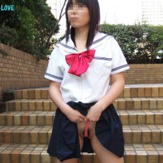Japanese student shows panties outdoor 