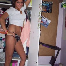 Sexy girl trying pants and panties  