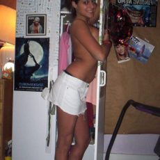 Sexy girl trying pants and panties  