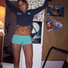 Sexy girl trying pants and panties  