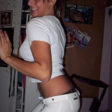 Sexy girl trying pants and panties  