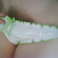 Furry amateur presents her panties collection  