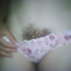 Furry amateur presents her panties collection  