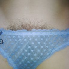 Furry amateur presents her panties collection  