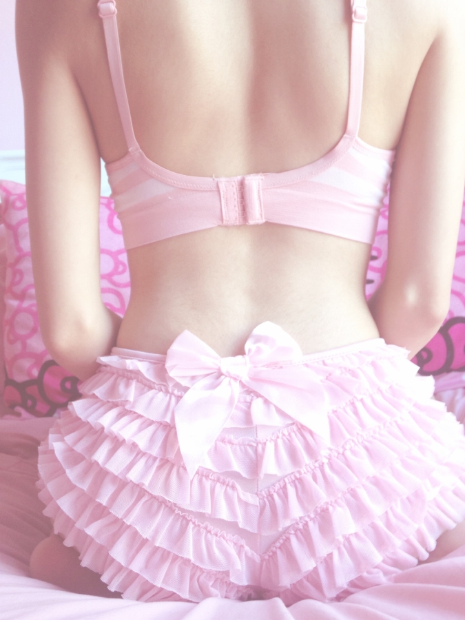Girls in pink panties  